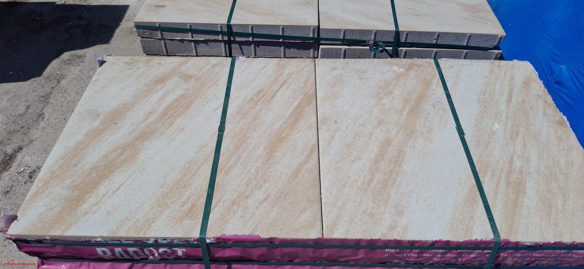 Výprodej - dlažba zahradní 60x60x6cm barva Honey 2.jak.  20ks pal.