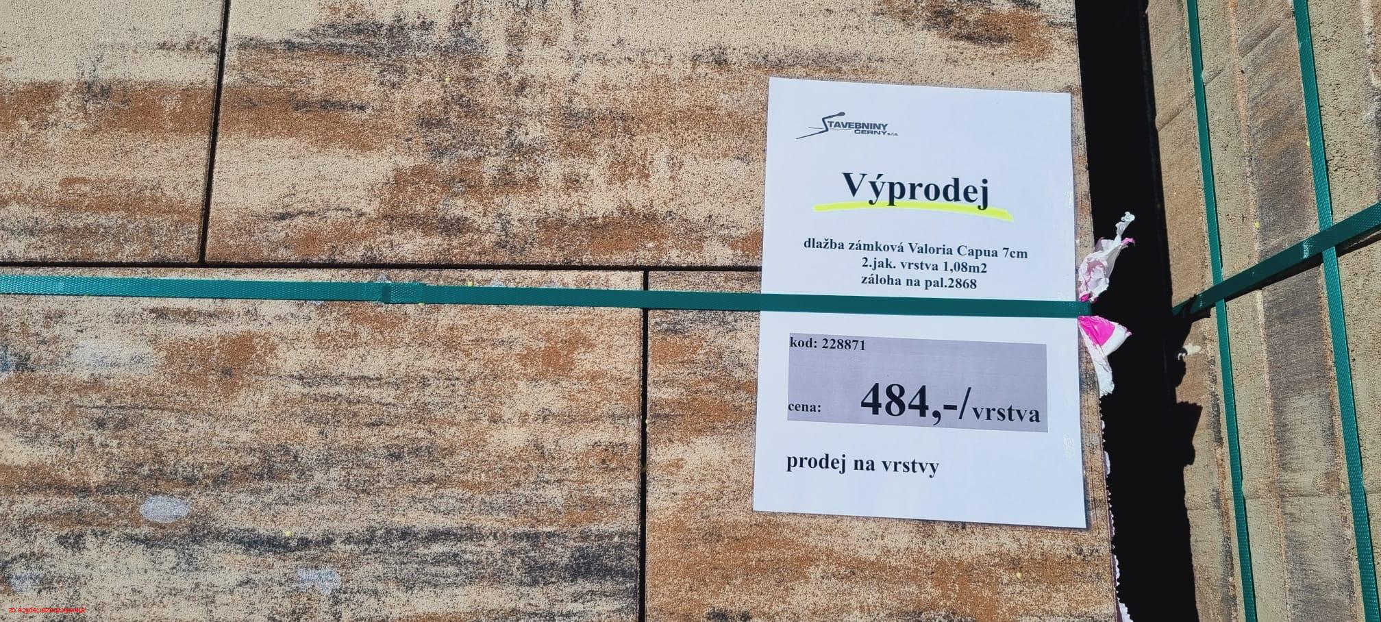 Výprodej - dlažba zámková Valoria Capua 7cm 2.jak. vrstva 1,08m2 